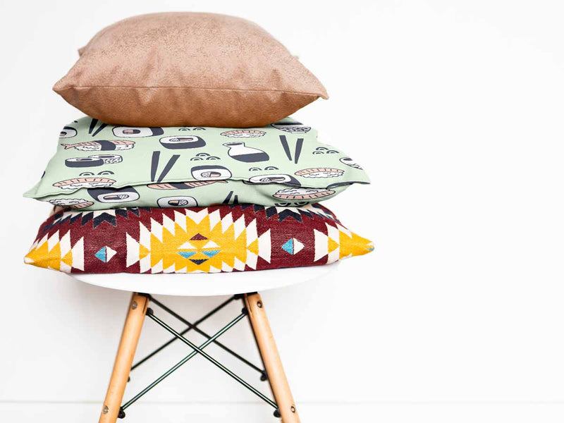 Health pillow light green with sushi