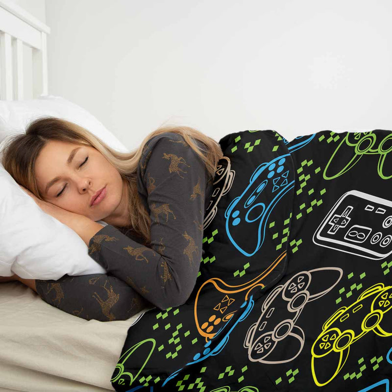 Set de ropa de cama para terapia con consolas de juegos negro