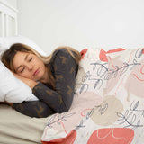 Therapy blanket bedding set, beige with abstract face.