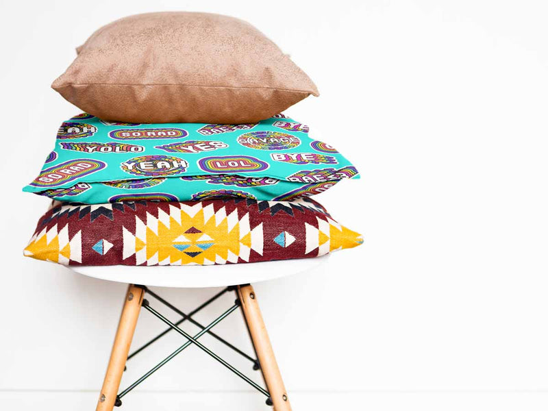 Turquoise health pillow with sayings