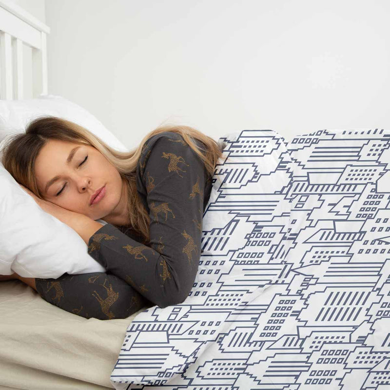 Therapy blanket bedding set, white, New York