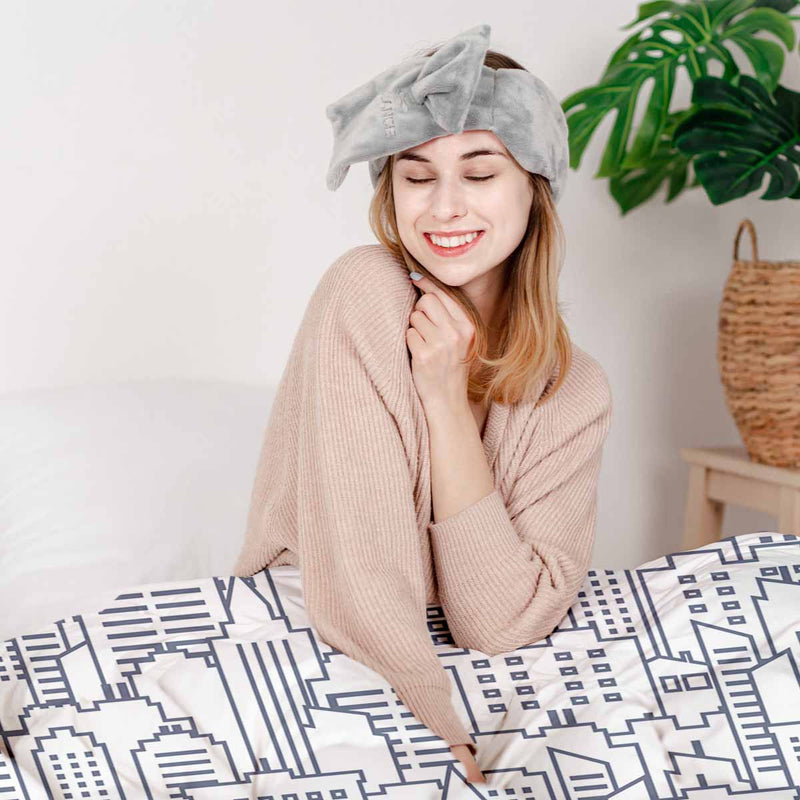 Therapy blanket bedding set, white, New York