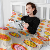 Therapy blanket bedding set, beige with suns.