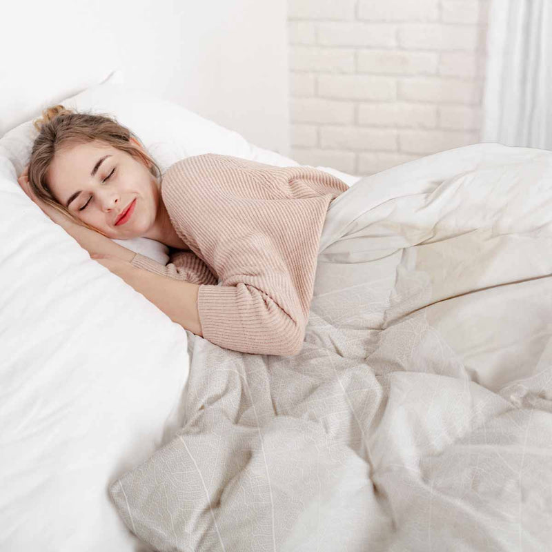 Therapiedekens beddengoedset grijs met wit patroon