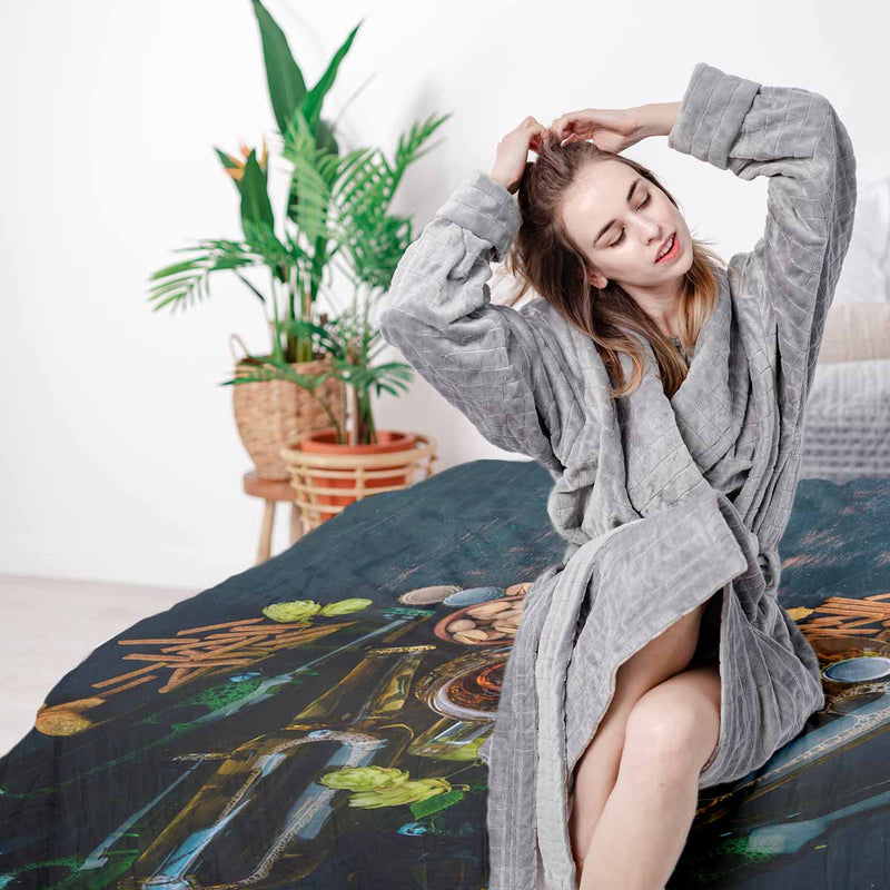 Set de ropa de cama con manta terapéutica noche italiana
