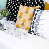 Health pillows with yellow shapes