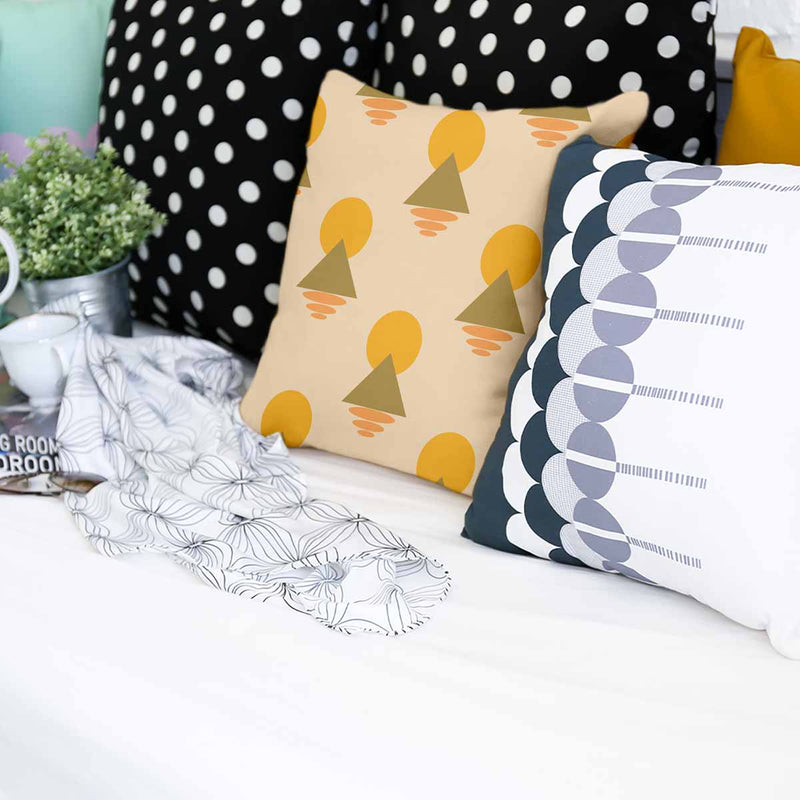 Health pillows with yellow shapes