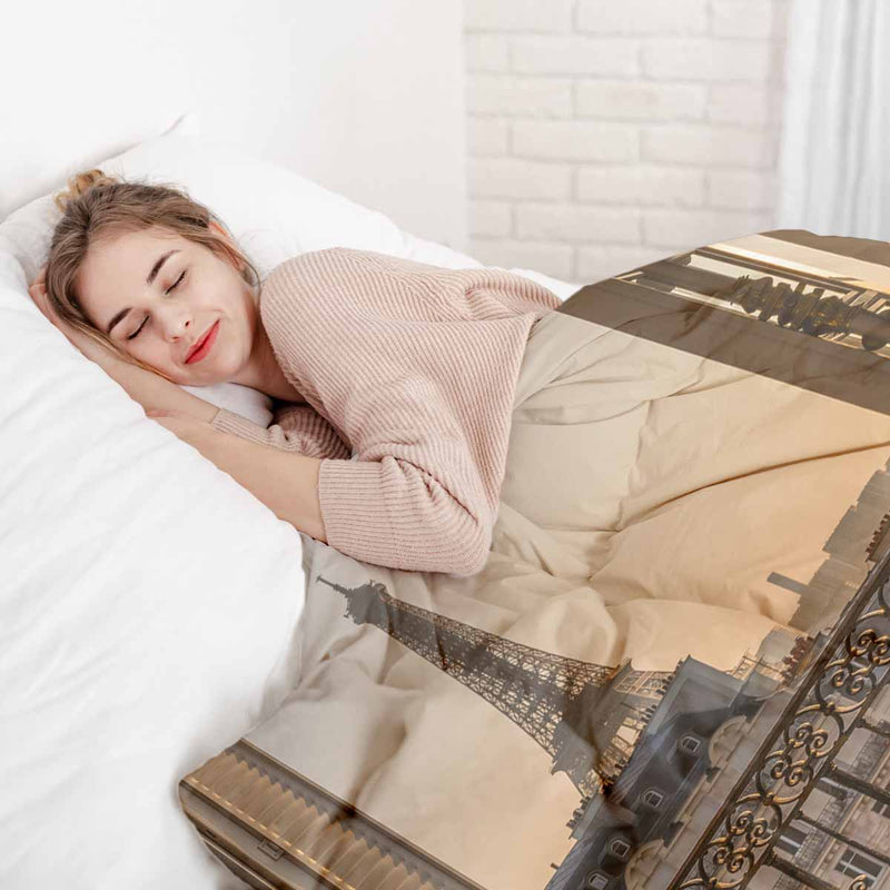 Set de ropa de cama y manta terapéutica amarillo París