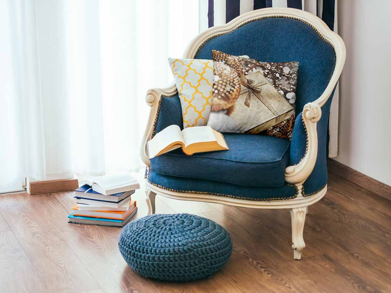 Health pillow with a golden gift.