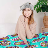 Therapiedekens katoenen hoes turquoise met spreuken