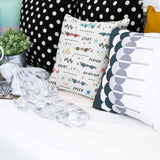White health pillow with racing cars