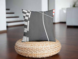 Health pillow, dark gray with white stripes