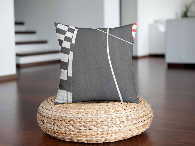 Health pillow, dark gray with white stripes