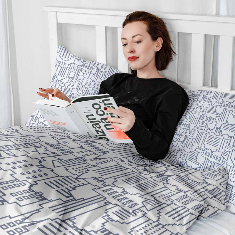 Therapy blanket bedding set, white, New York