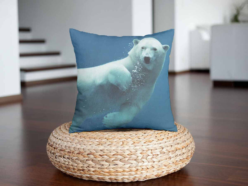 Blue health pillow with polar bear