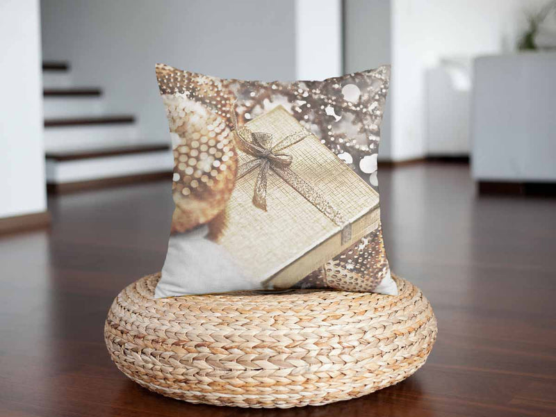 Health pillow with a golden gift.