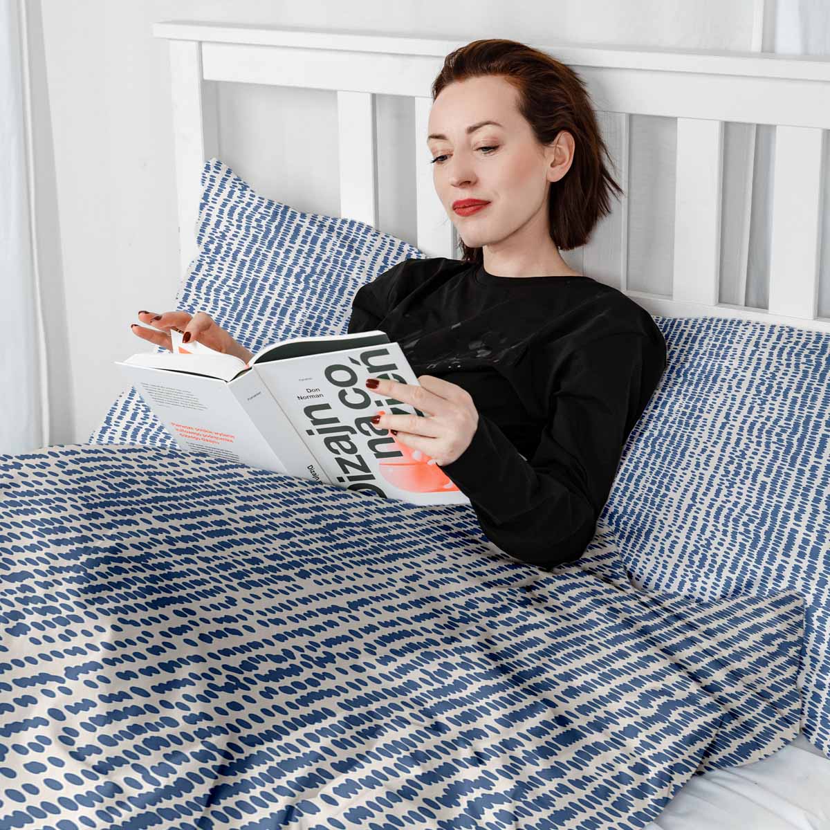 Original therapy blanket - cotton cover with blue dots