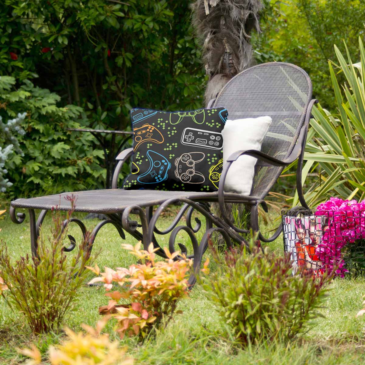 Health Pillow Black with Game Consoles