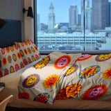 Therapy blanket bedding set, beige with suns.