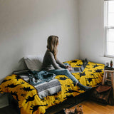 Set de ropa de cama con mantas terapéuticas amarillo con dinosaurios