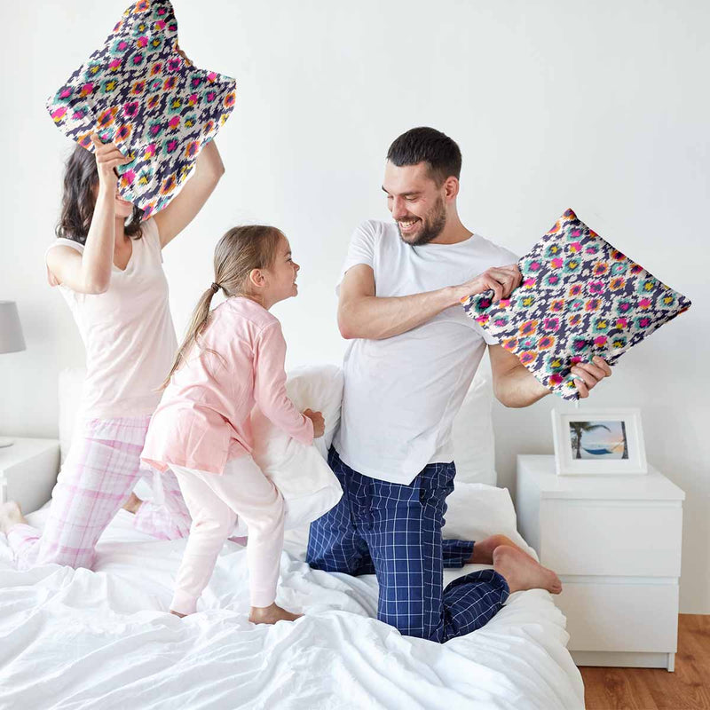 Health pillow, colorful with leopard print.
