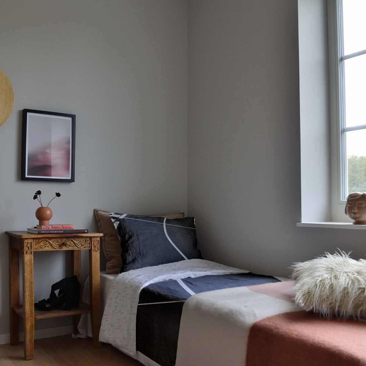 Original therapy blanket - cotton cover dark gray with white stripe