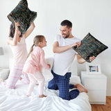 Health pillow with green Hawaiian pattern