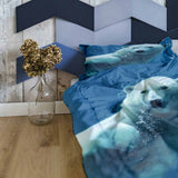 Therapy blanket and bedding set, blue with polar bear.