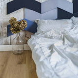 Therapiedekens beddengoedset grijs met wit patroon