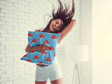 Light blue health pillow with Pokemon