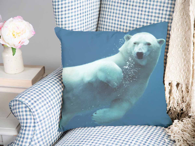 Blue health pillow with polar bear