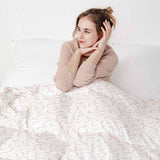 Therapy blanket bedding set, white with semicircles