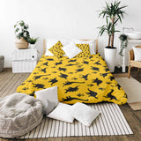 Set de ropa de cama con mantas terapéuticas amarillo con dinosaurios