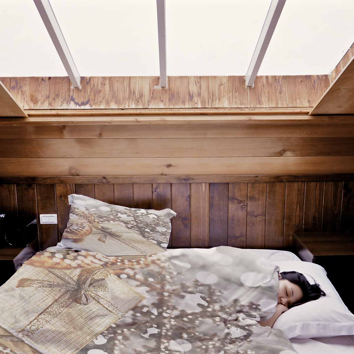 Set de ropa de cama con manta terapéutica y regalo dorado