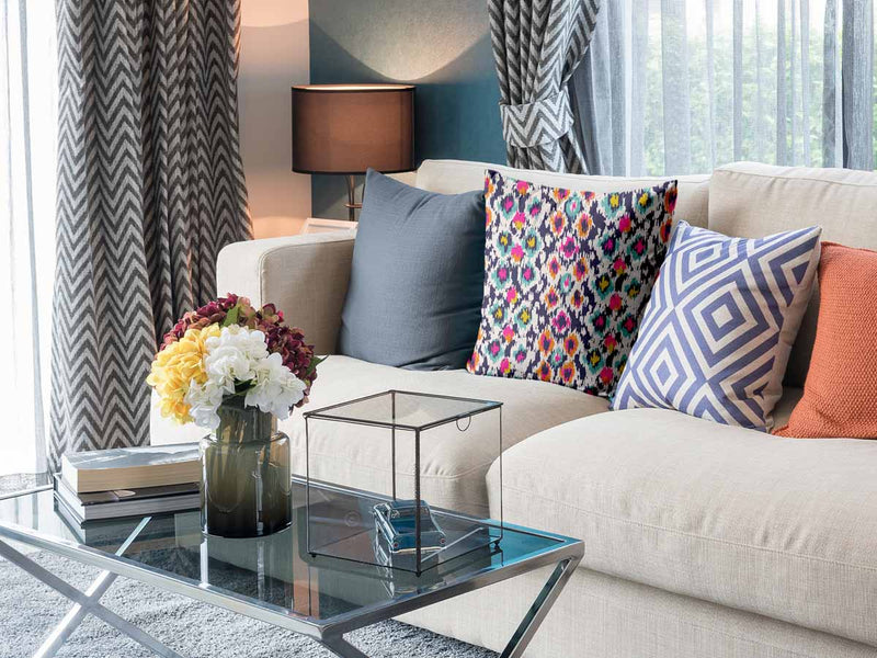 Health pillow, colorful with leopard print.