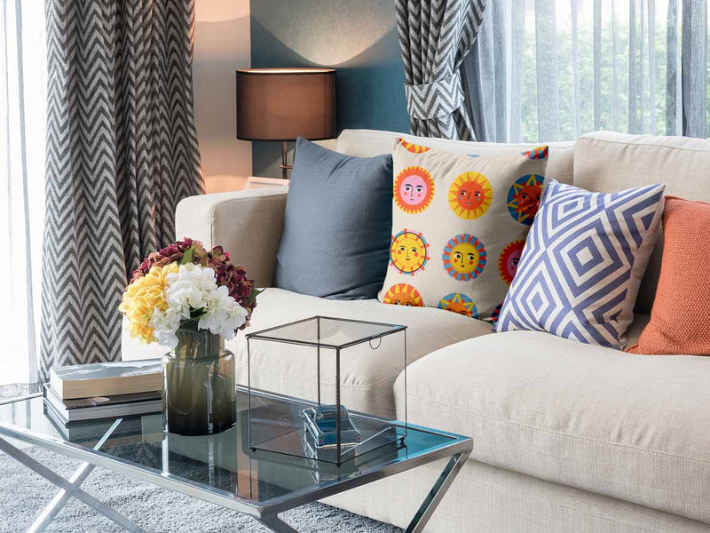 Health pillow beige with suns