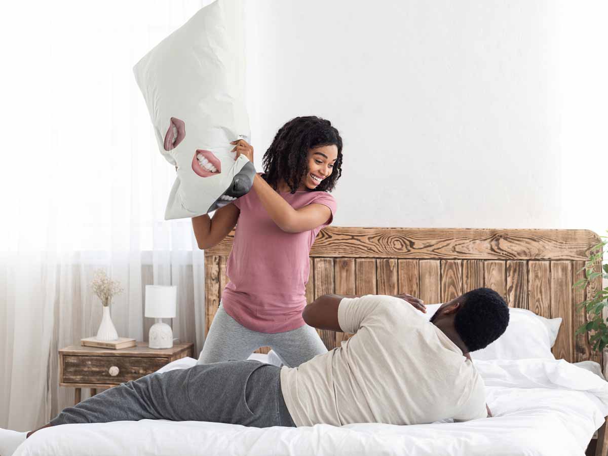 Health Pillow White with Lips