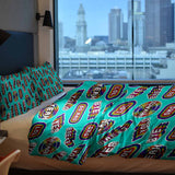 Therapiedekens katoenen hoes turquoise met spreuken