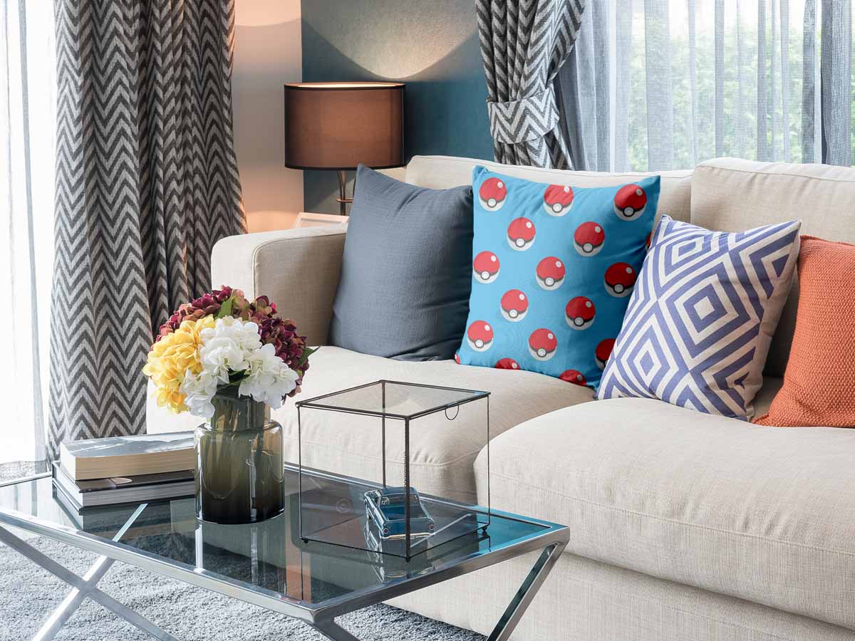 Health Pillow Light Blue with Pokemon