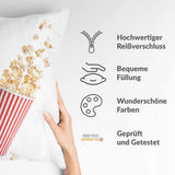 Health pillow white with popcorn