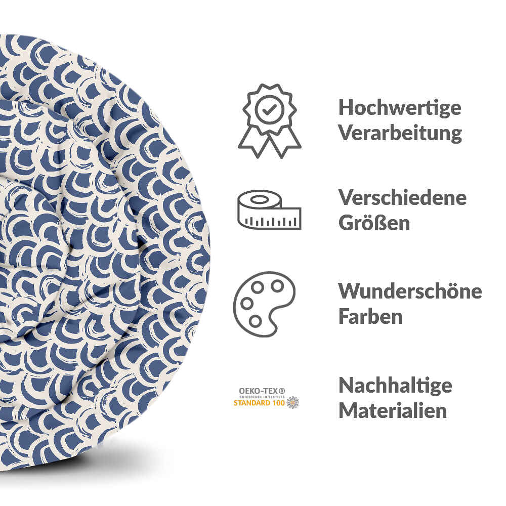 Coperta terapeutica originale - Rivestimento in cotone motivo onde blu