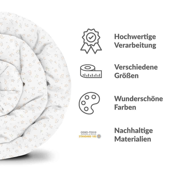 Therapiedekens katoenen hoes zachte boeketjes bloemen