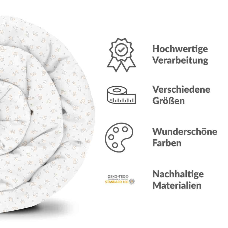 Therapiedekens katoenen hoes zachte boeketjes bloemen