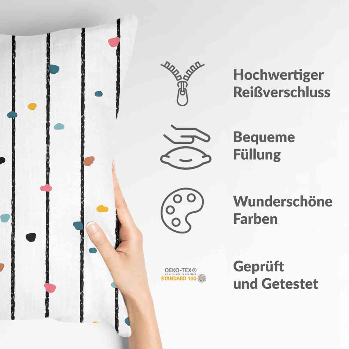 Health pillow with colorful dots