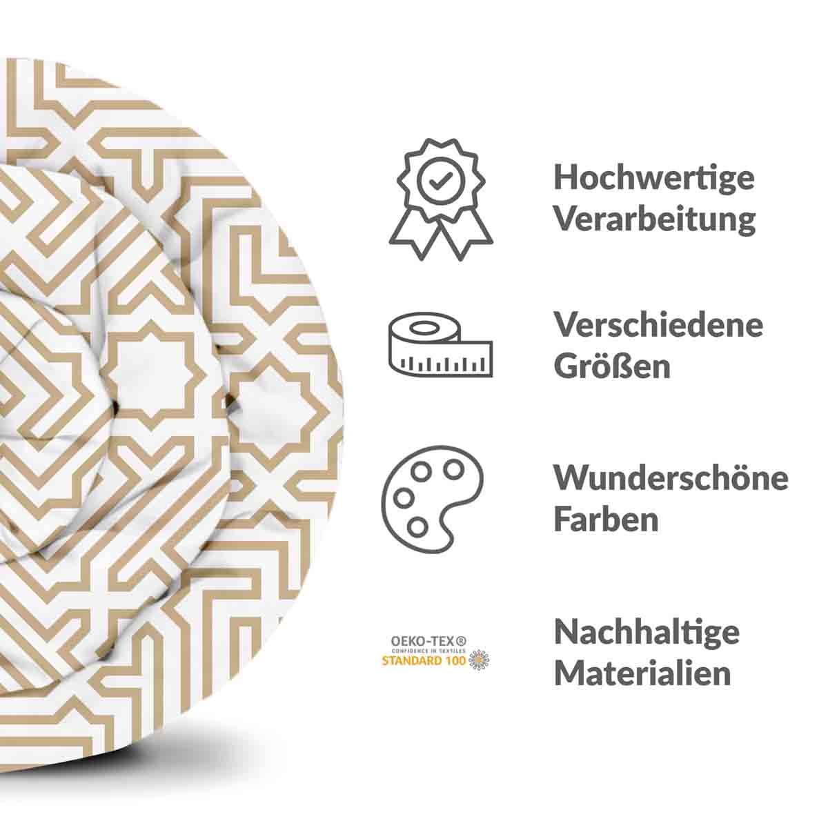 Set di biancheria da letto beige con forme per coperte terapeutiche