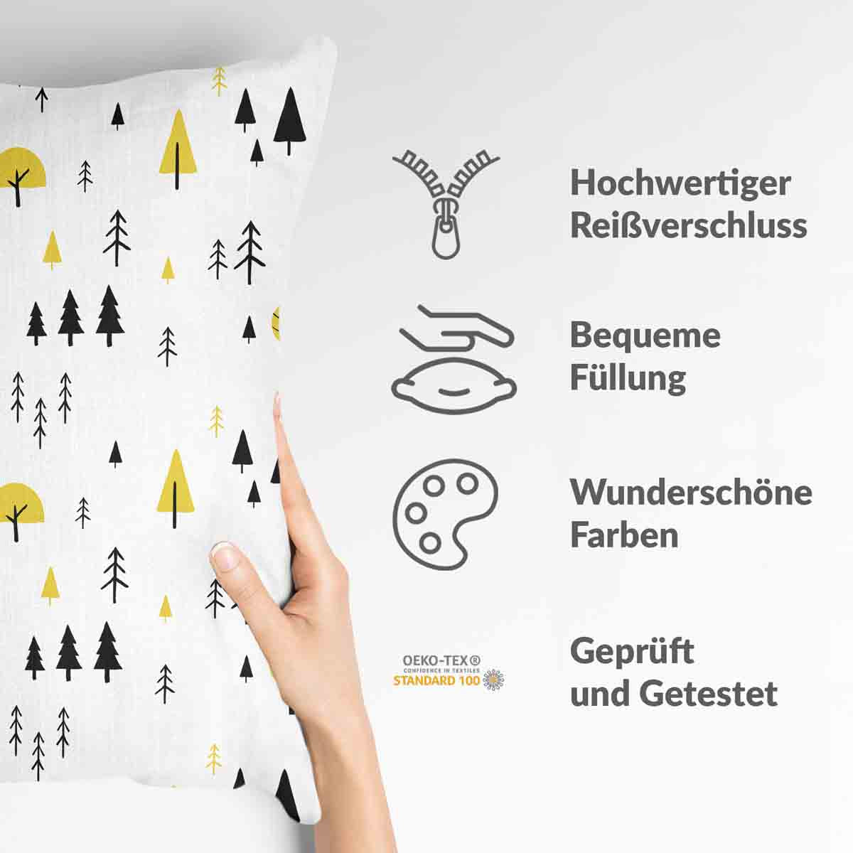 Almohada de salud con árboles amarillos