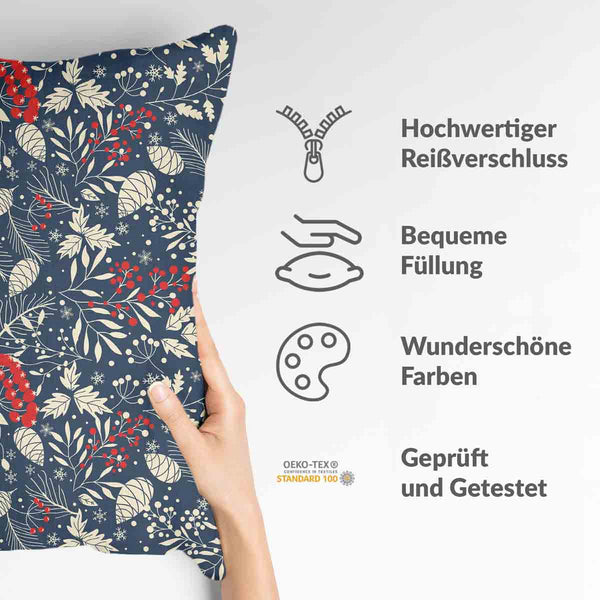 Health pillow with Christmas leaves