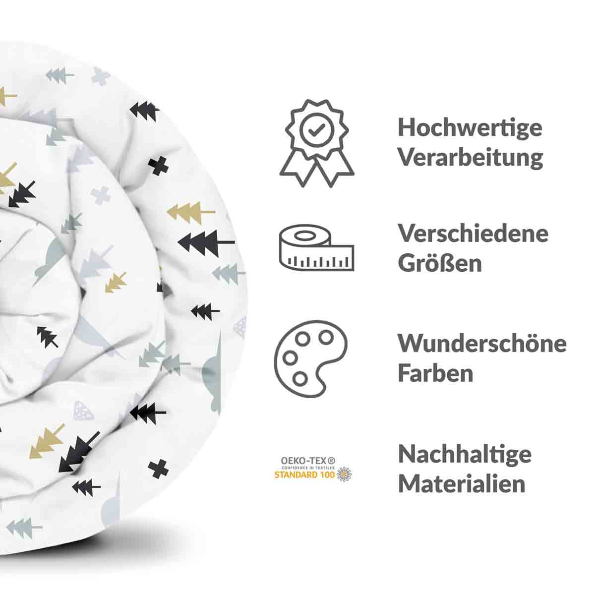 Therapy blankets bedding set gray forest