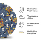 Therapy blanket and bedding set, blue with bouquet of flowers.