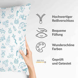 White health pillow with toys